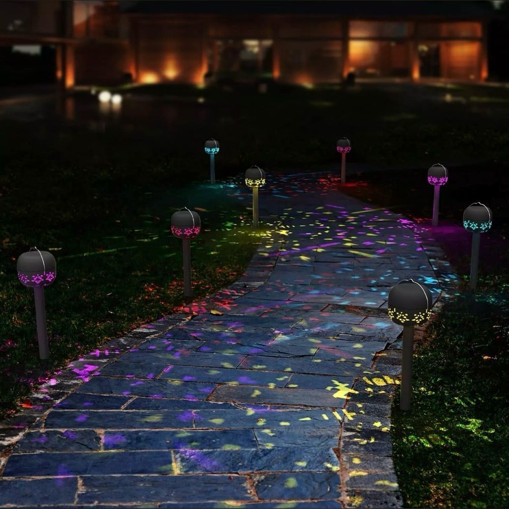 Halloween Solar Waterproof Garden Landscape Pathway in-Ground Lights RGB NIB